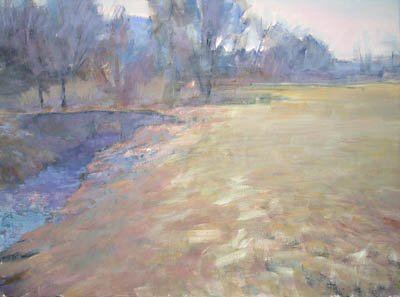 Michael Daum, An der Laugna, 2008, Eitempera auf Leinwand, 60,0 cm x 45,0 cm